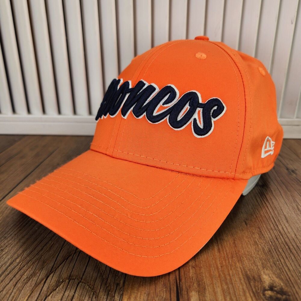 Denver Broncos New Era 3930 NFL 100 Fitted M/L Hat Cap Orange Script Sideline